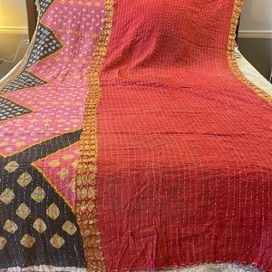 Beautiful hand quilted Kantha throws. Made from recycled Fabric. One of a kind!